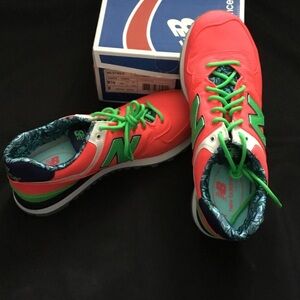 New Balance Coral and Teal Sneakers